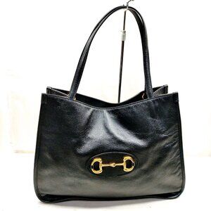 Gucci Tote Bag Black Leather 742-083025